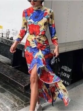 RIXO Floral Open-Back Lucy Dress - XS
